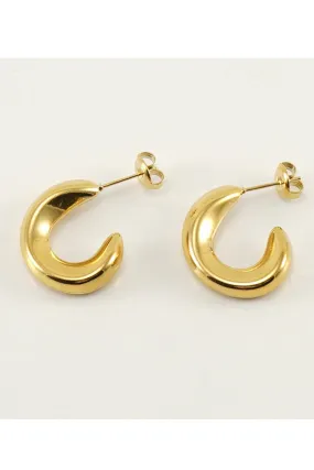 18K GOLD PLATED STAINLESS STEEL EARRINGS, SIZE