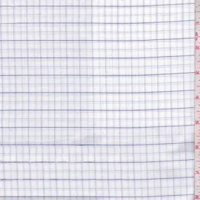 2 YD PC-White/Violet Check Cotton Shirting Fabric