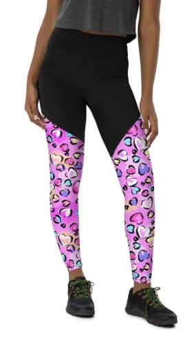 Artsy Heart Compression Leggings