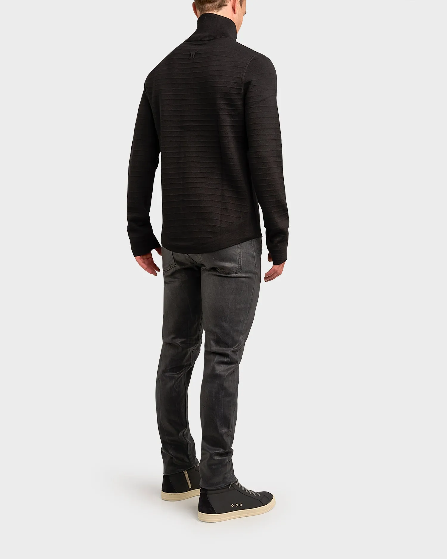 Black Extra Fine Merino Wool Sweater