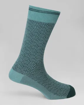 Cotton Turquoise Textured Socks - Onida