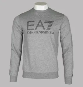 EA7 Rubberised Textured Logo Sweatshirt Medium Grey