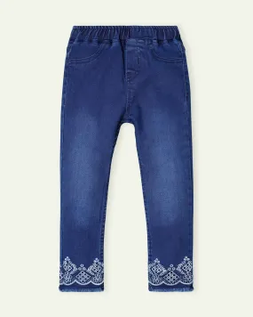 Embroidered Hem Jeggings