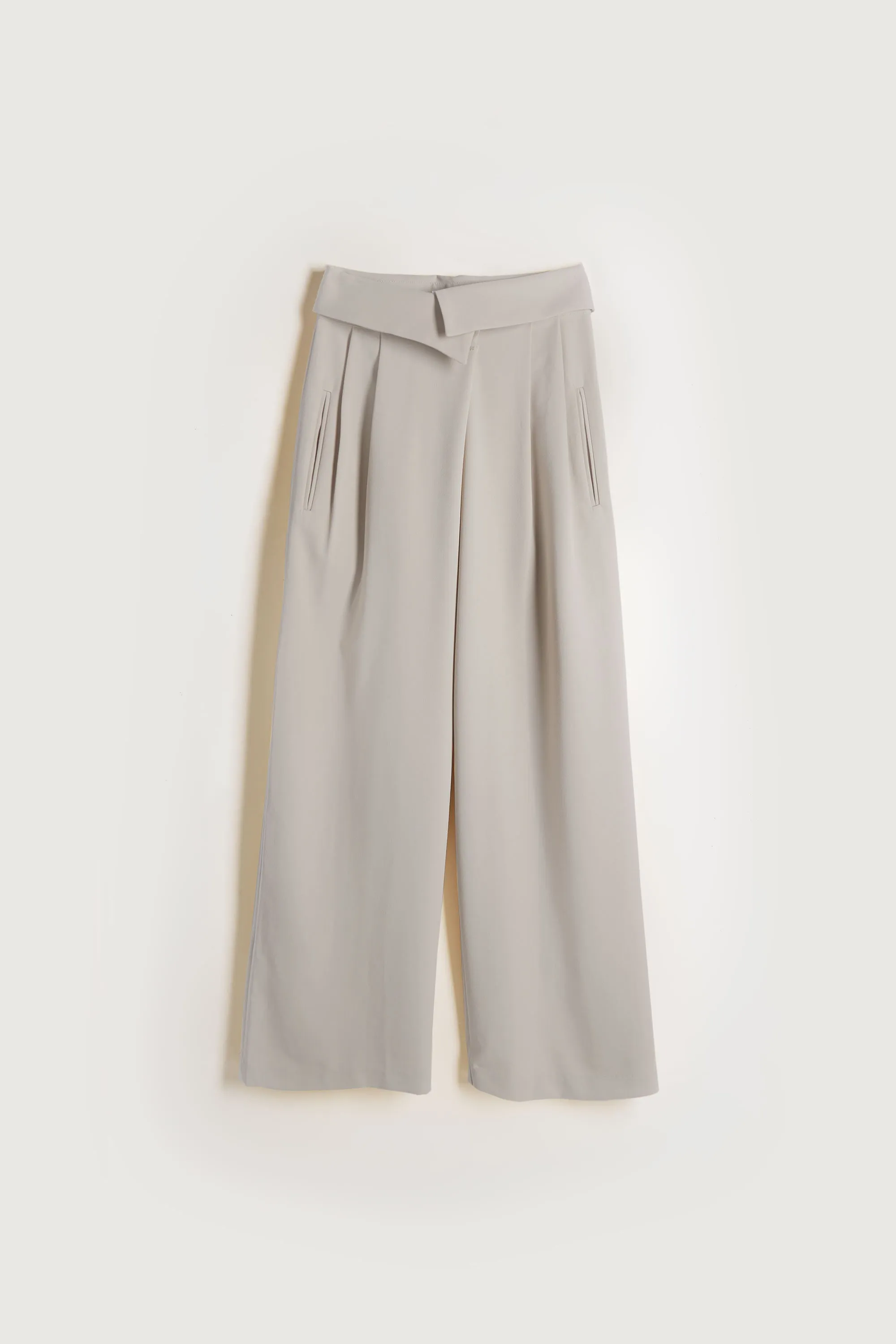 FOLD-OVER WAIST WIDE LEG PANT