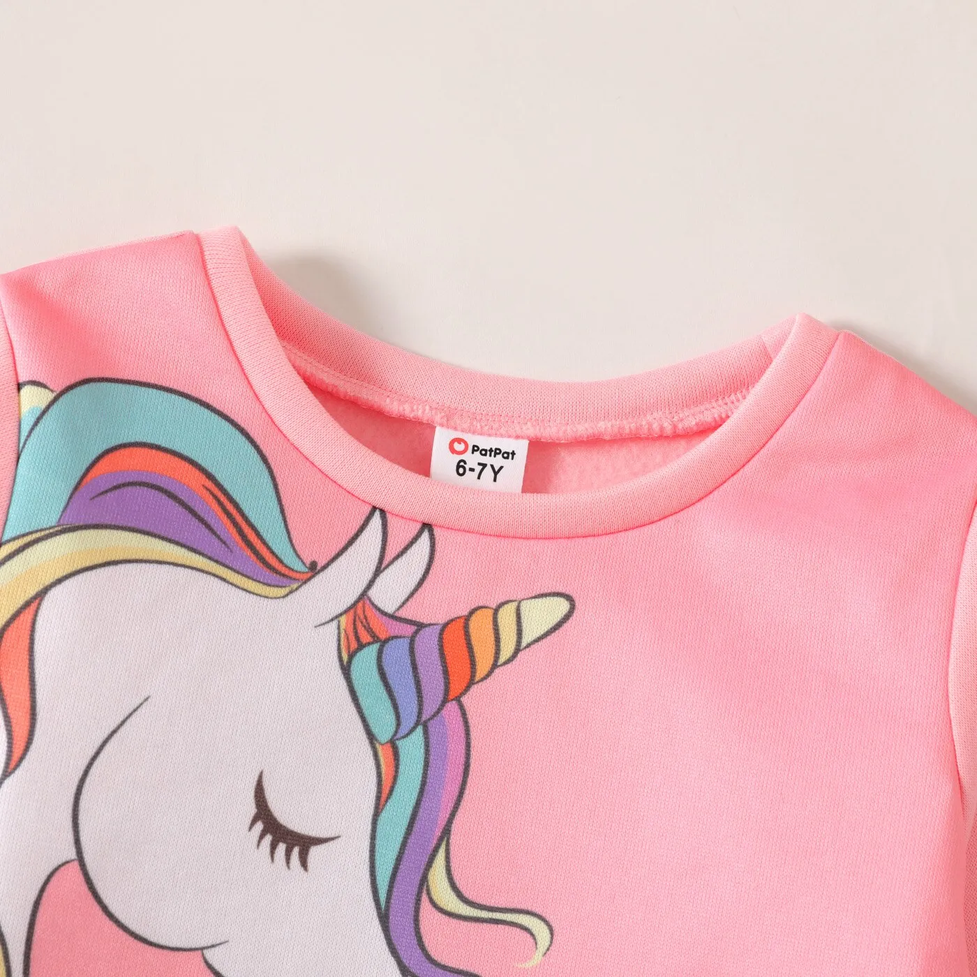 Girls Pink Unicorn Print Sweatshirt