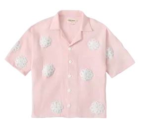 HAND EMBROIDERED PINK BUTTON DOWN