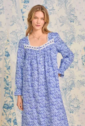 Indigo Nights Long Sleeve Cotton Nightgown