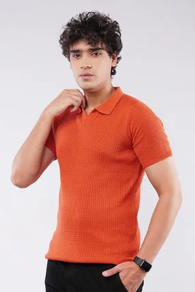 Johnny Collar Polo Shirt - Orange