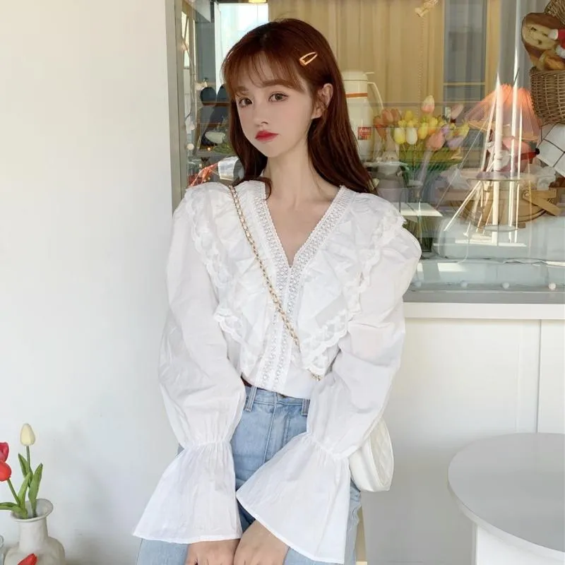 Kawaii V-neck Flare Sleeved Shirt