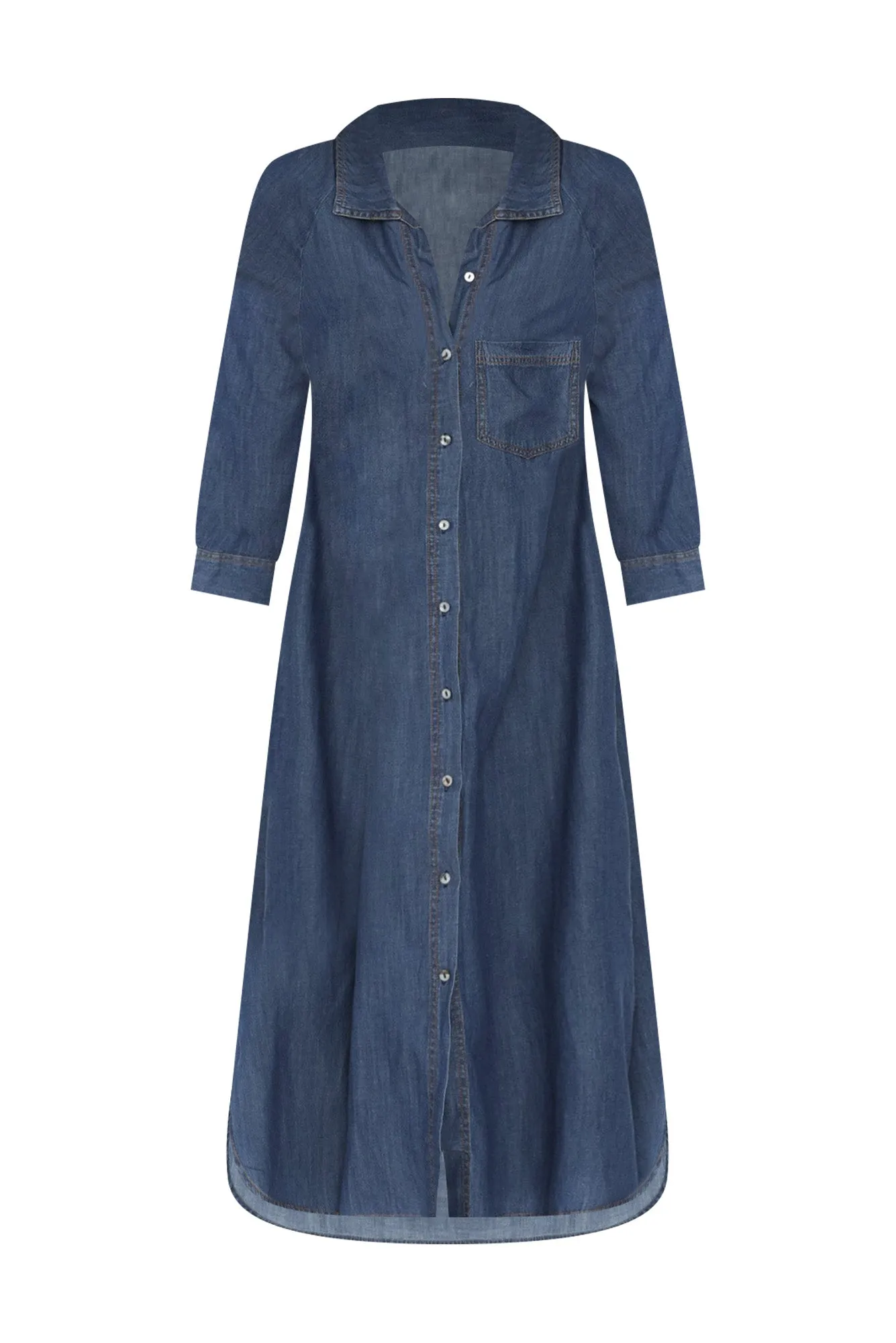 Kimbra Washed Blue Shirt Dress