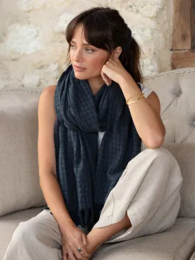 Lugano Cotton Scarf Charcoal