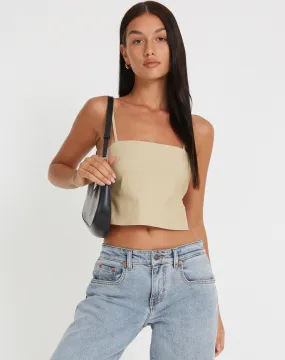 Merita Crop Top in Ecru