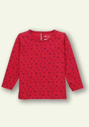 Mini Girl Hearts Red Shirt