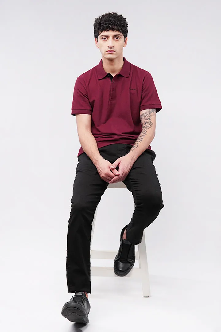 MNDZ Signature Polo Shirt - Maroon