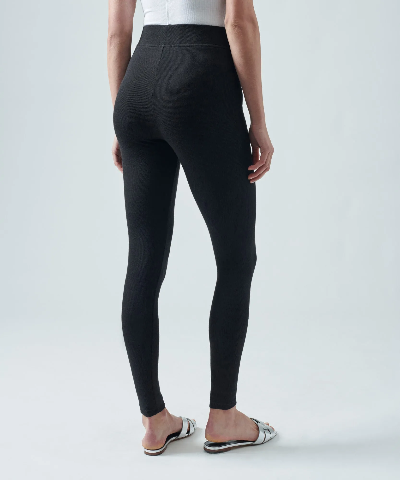 Modal Rib High Waisted Legging - Black