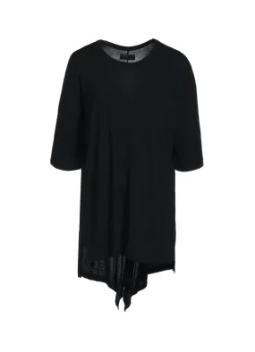 RAYON JERSEY BACK DRAPE FLARE T-SHIRT