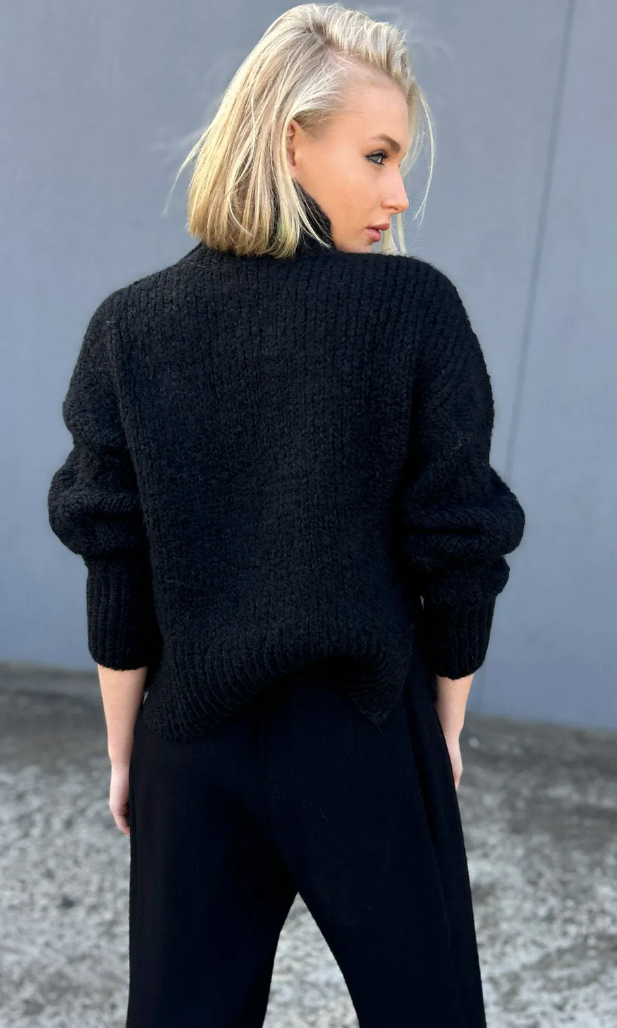 Second Female Cable Knit - Black Wool