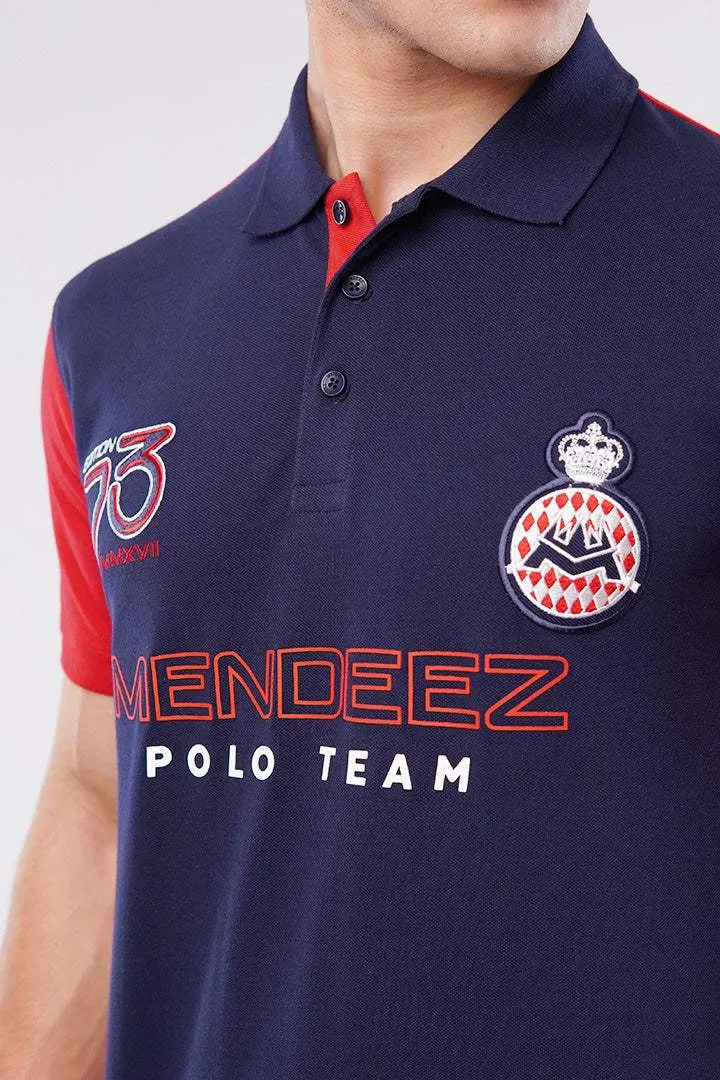 Sports Polo Shirt - Blue & Red