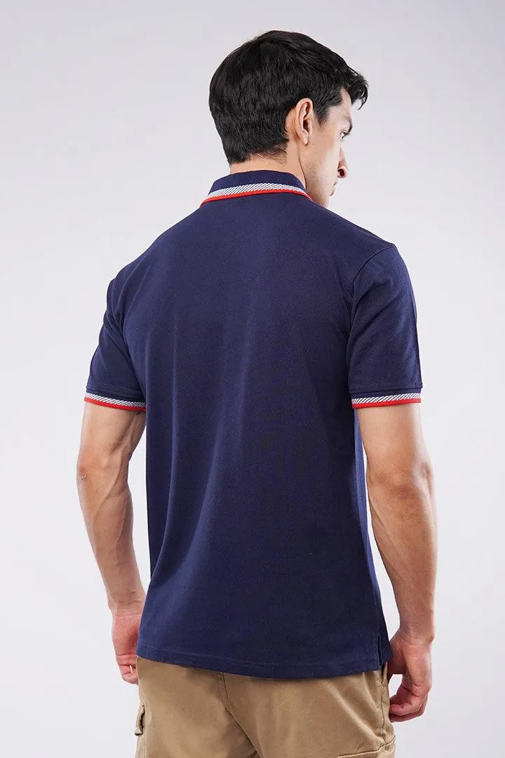 Tipping Collar Polo Shirt - Blue