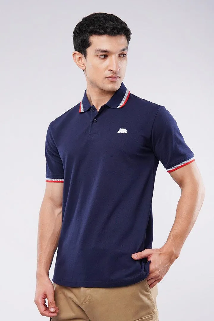 Tipping Collar Polo Shirt - Blue