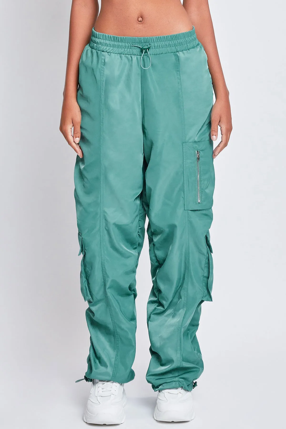 Women's  Rouched Nylon Cargo Joggers