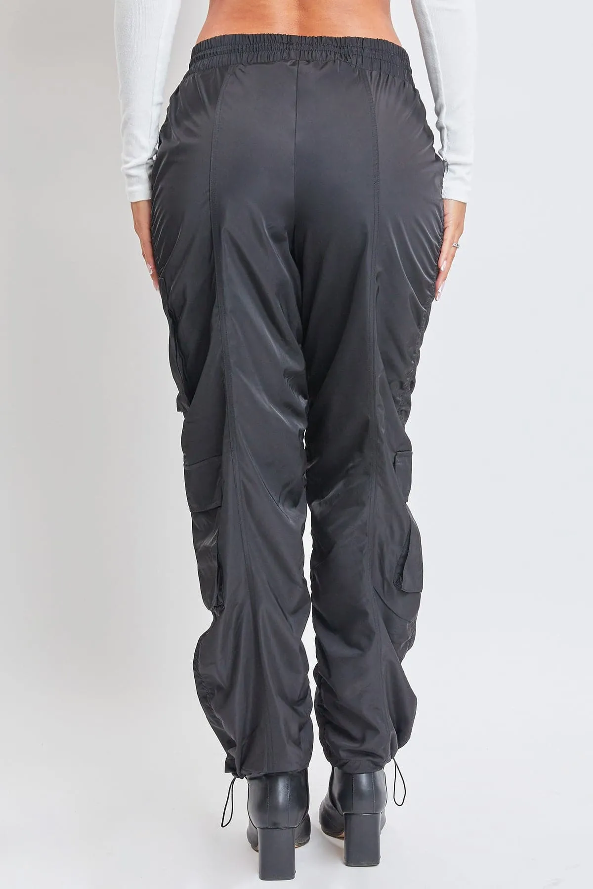 Women's  Rouched Nylon Cargo Joggers